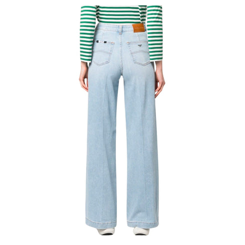Jeans Donna largo a cinque tasche Denim Chiaro EMPORIO ARMANI- Francavilla Moda